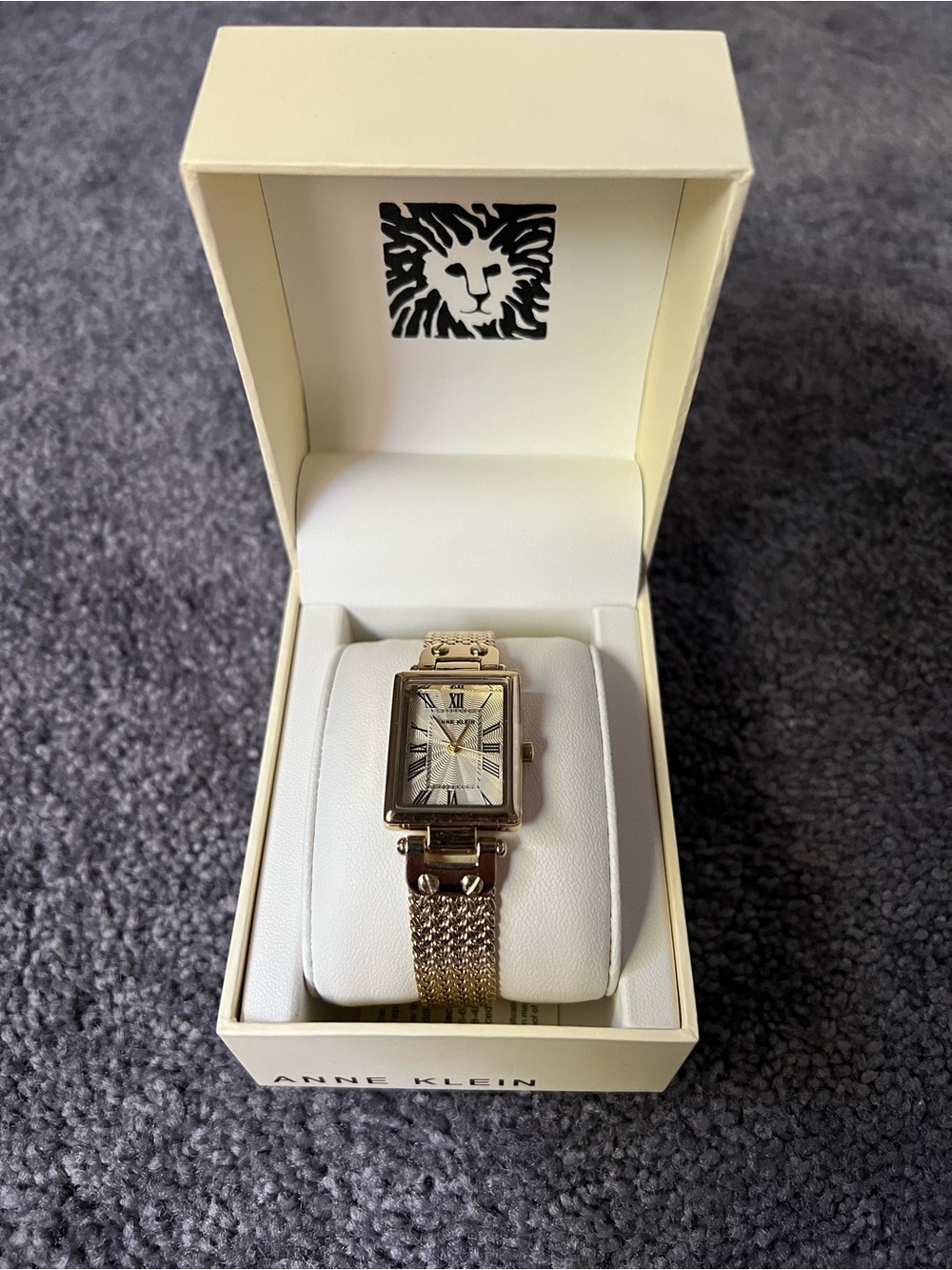 Anne Klein Three Hand Quartz Gold-tone Stainless Steel Band Watch, 21.5mm